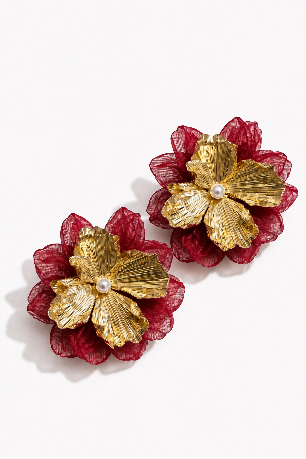 Red Flower Earrings