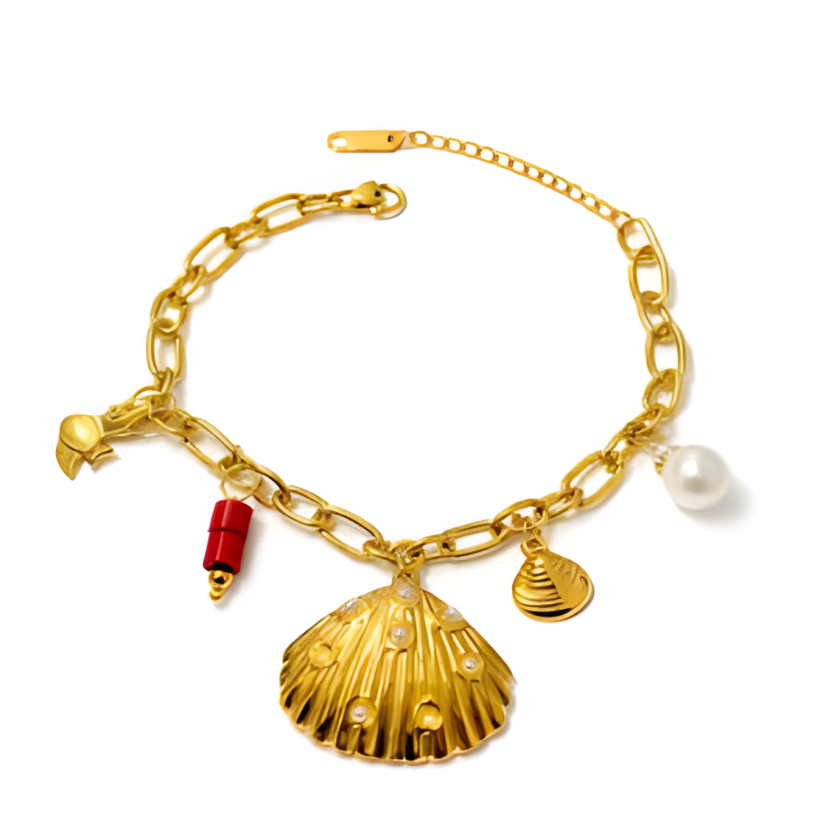 Seashell Charm Gold Bracelet