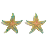 Green Starfish Earrings