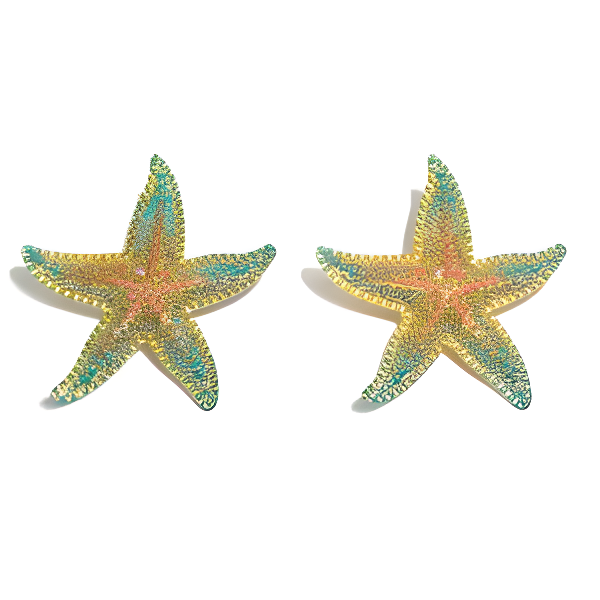 Green Starfish Earrings