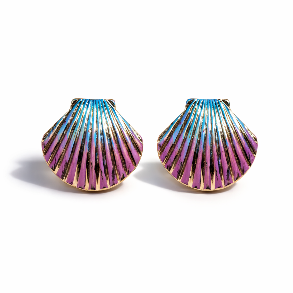 Rainbow Seashell Earrings