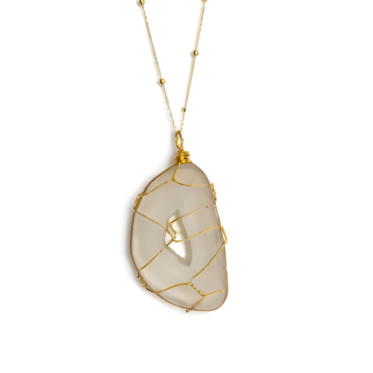 Natural Stone 18K Gold Plated Necklace