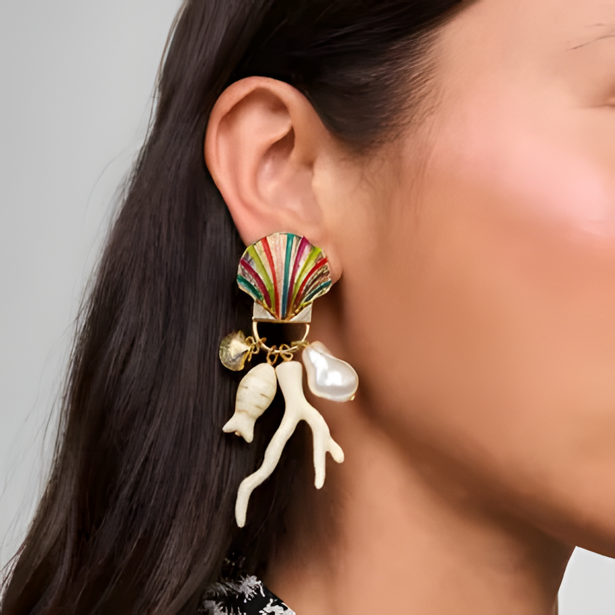 Pearl Coral Earrings