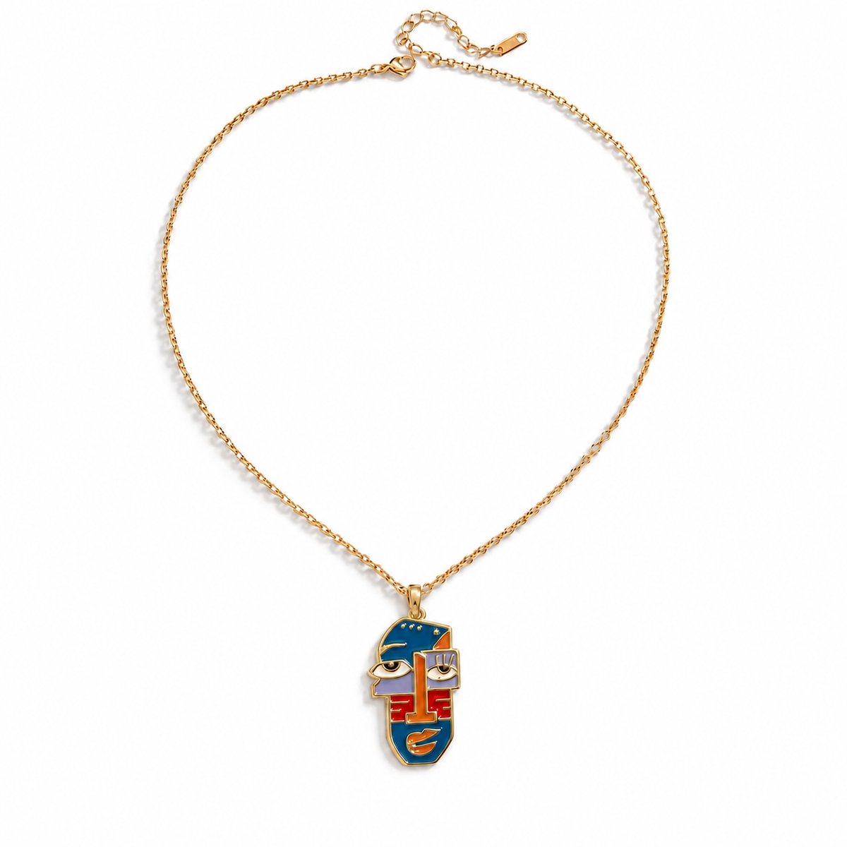 Abstract Face Necklace