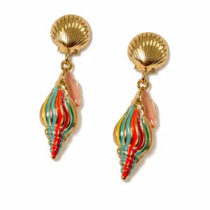 Rainbow Shell Earrings