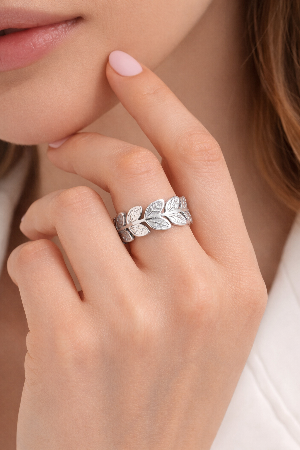Silver Leaf Ring