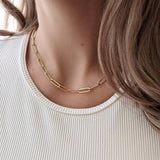 Golden Paperclip Chain Necklace