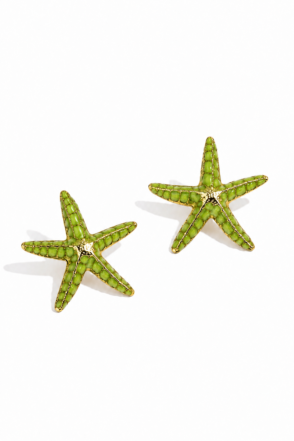 Olive Green Starfish Earrings