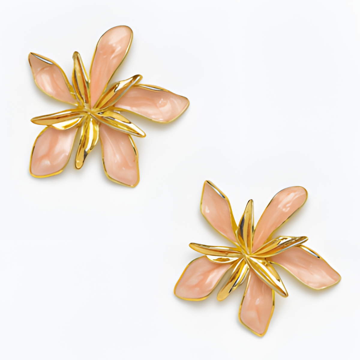 Pink Pearl Flower Earrings