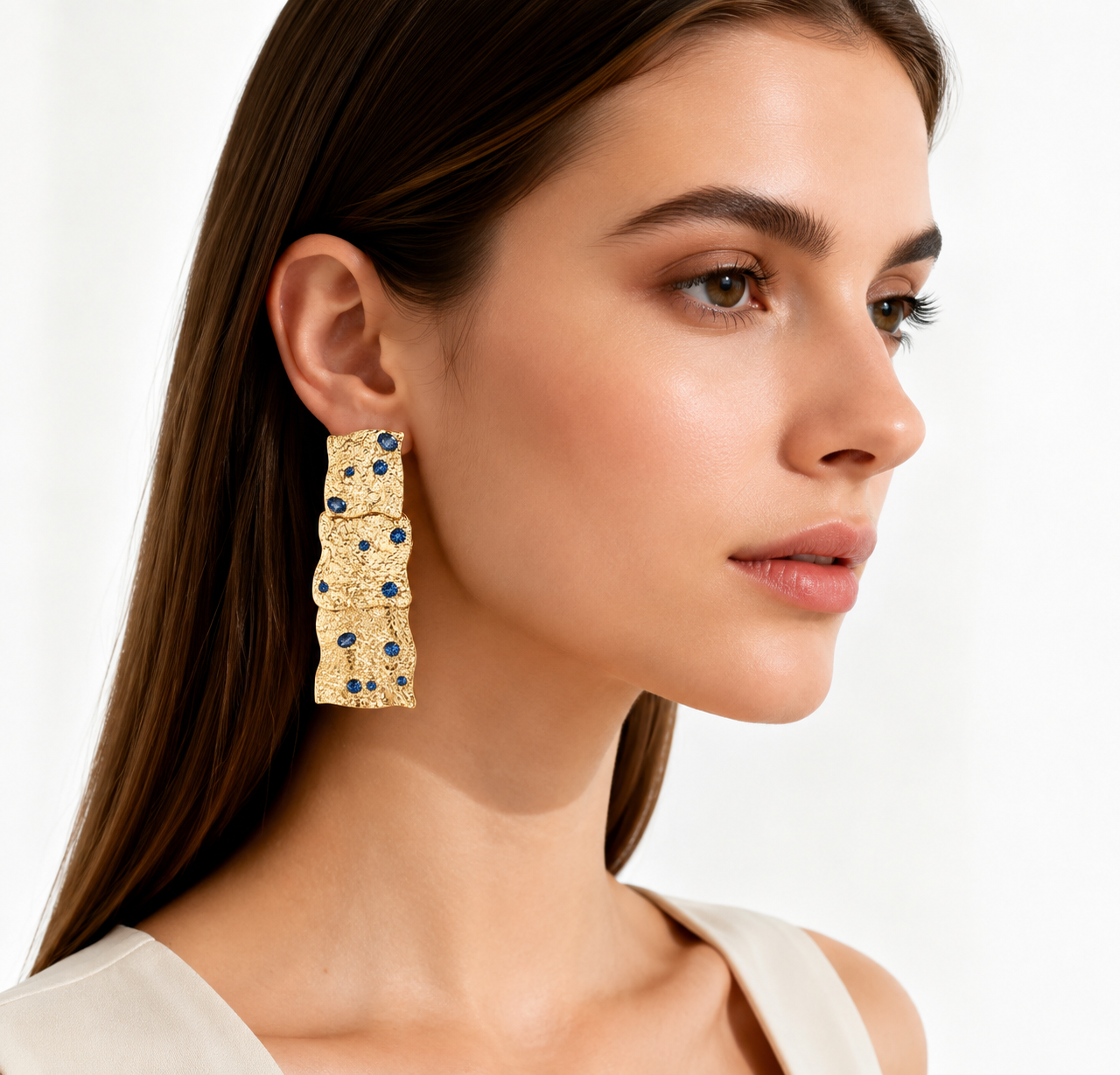 Sapphire Wave Earrings