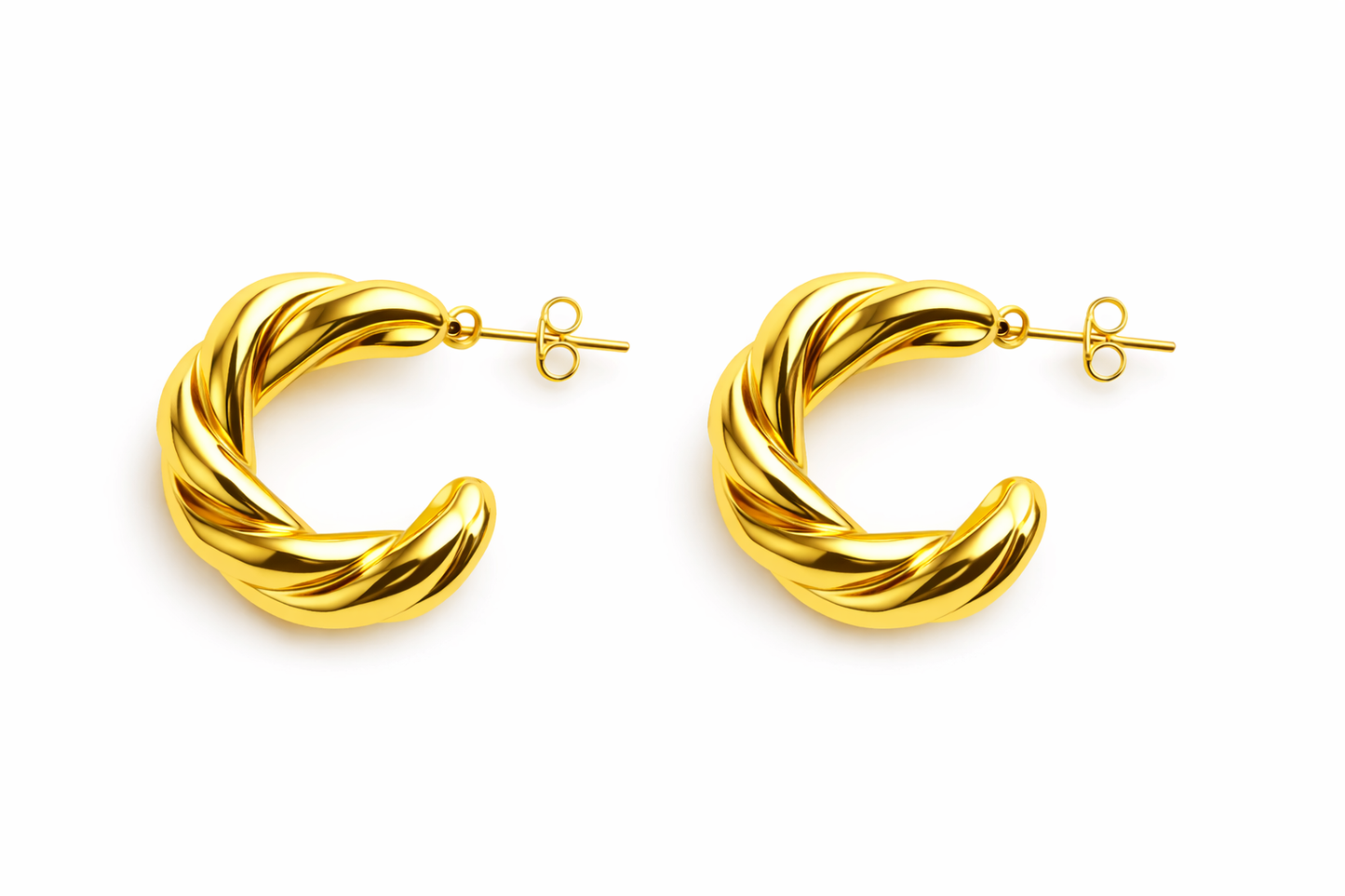 Golden Twist Hoop Earrings