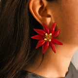 Red flower earring