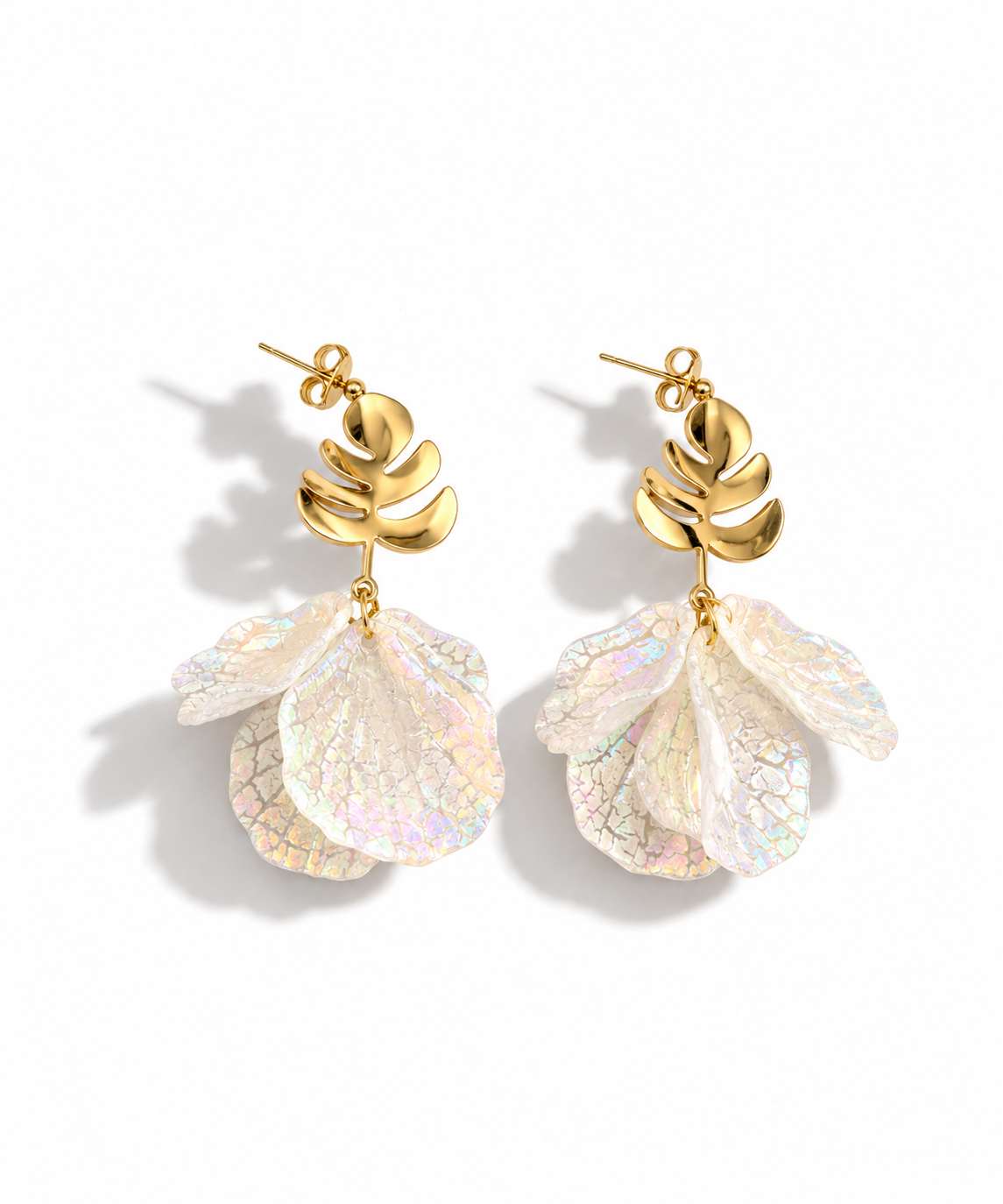 Golden Leaf Bloom Earrings