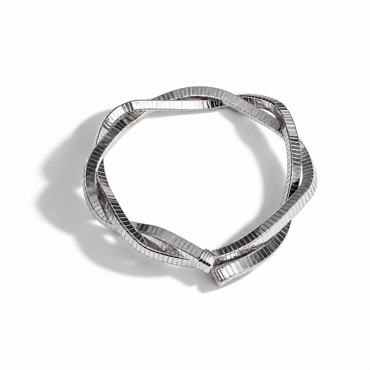 Silver Twist Snake Chain Necklace