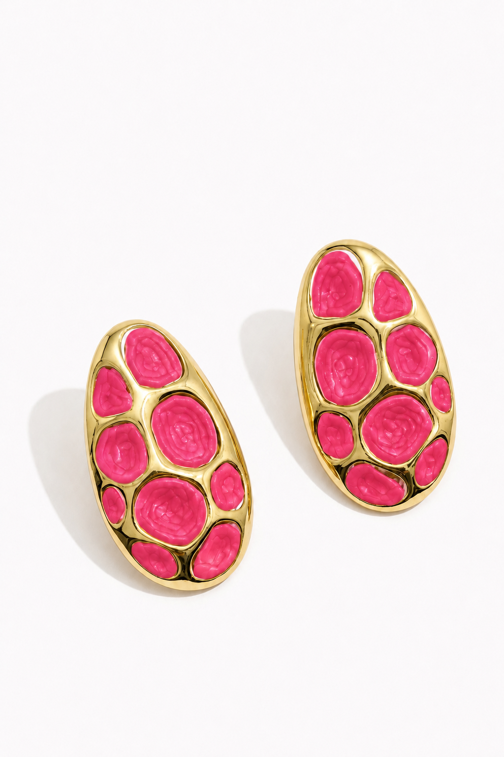 Pink Pebble Earrings