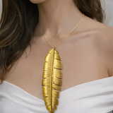Golden Feather Necklace