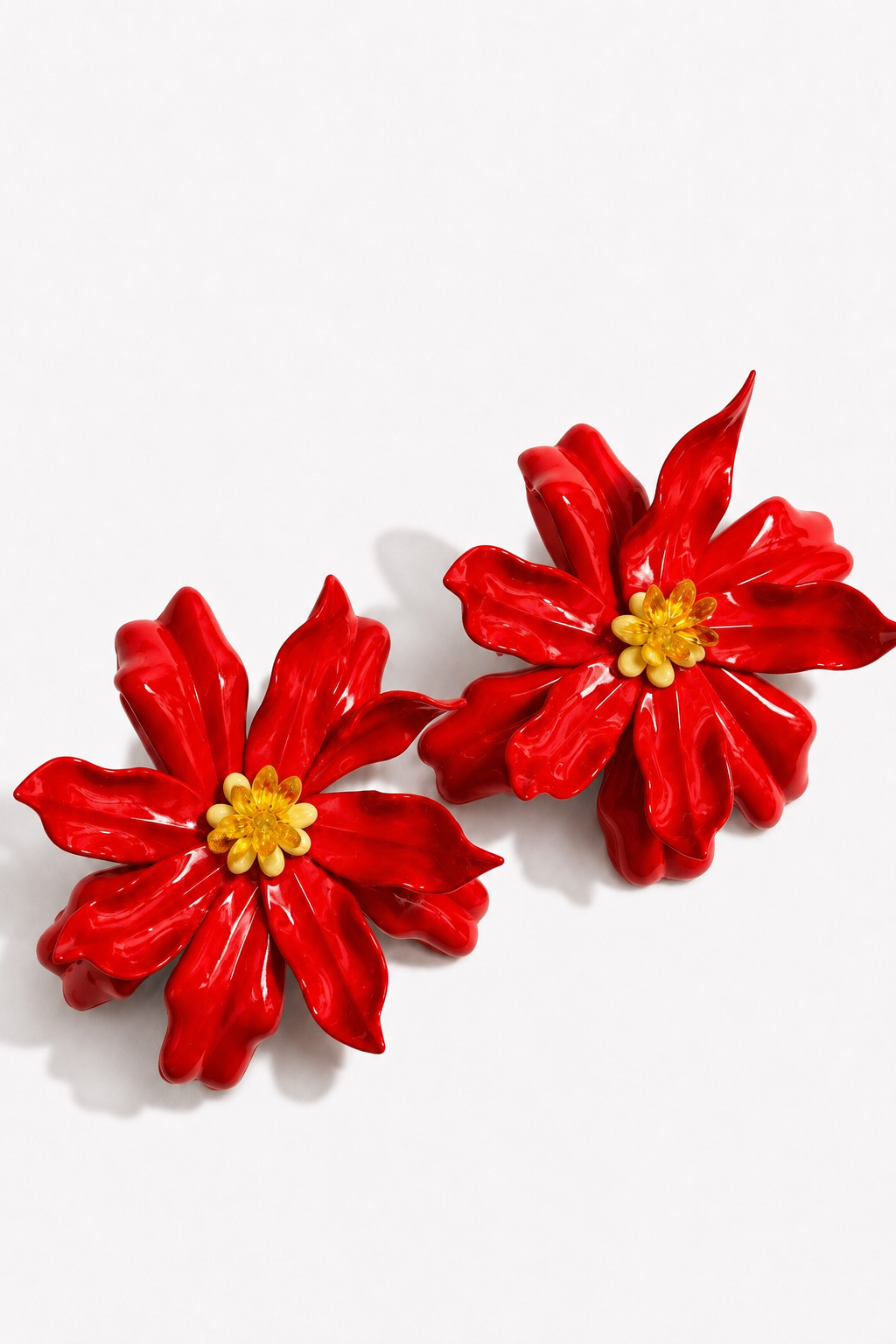 Ruby Flower Earrings