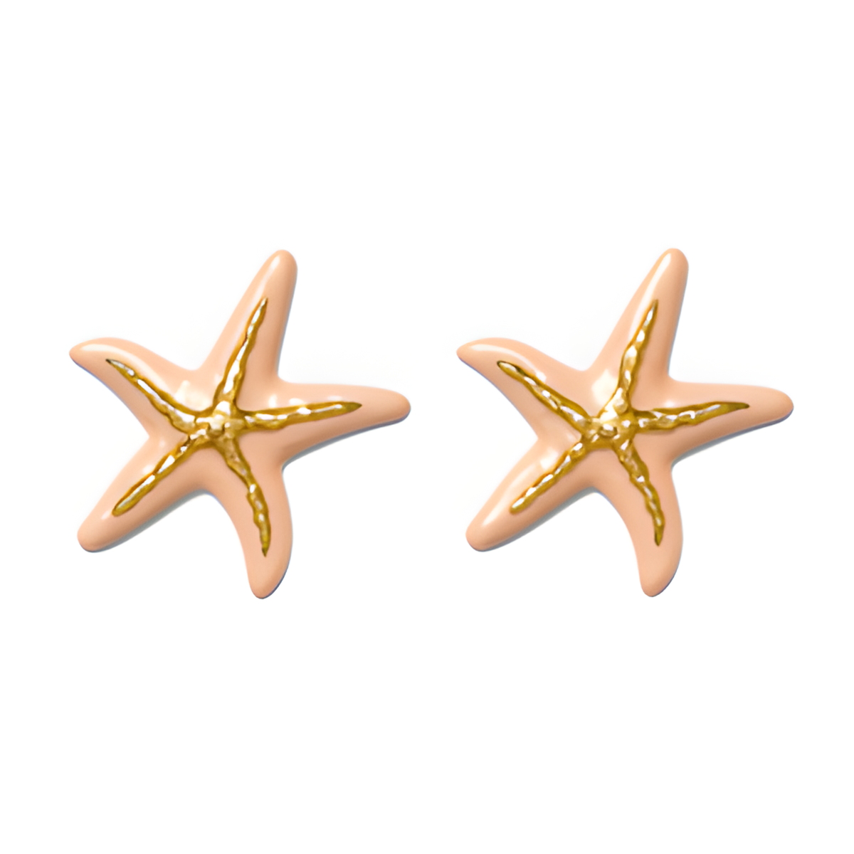 Pink starfish earring
