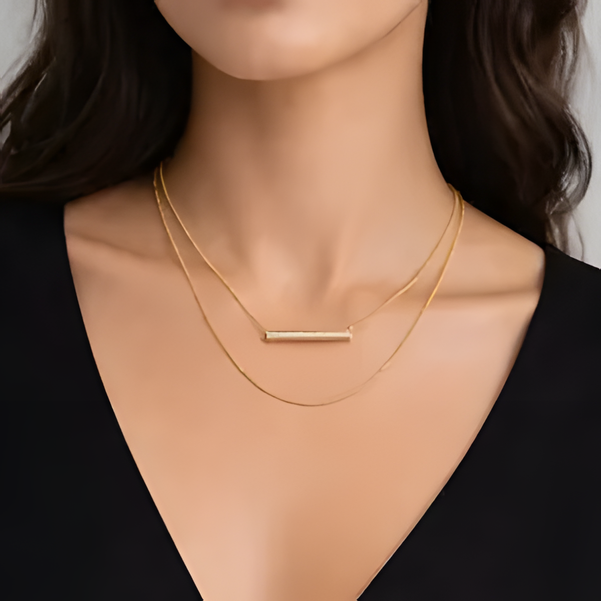 Double Layer Bar Necklace
