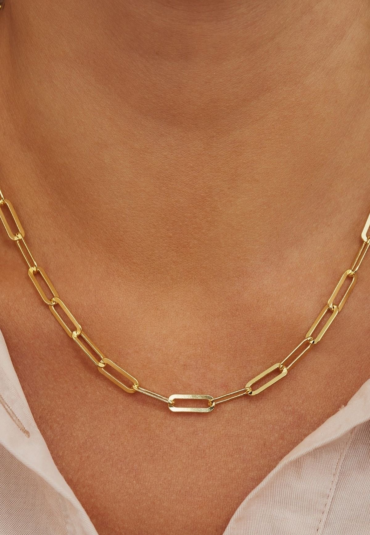 Golden Paperclip Chain Necklace