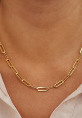 Golden Paperclip Chain Necklace