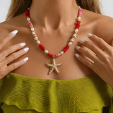 Coral Star Necklace