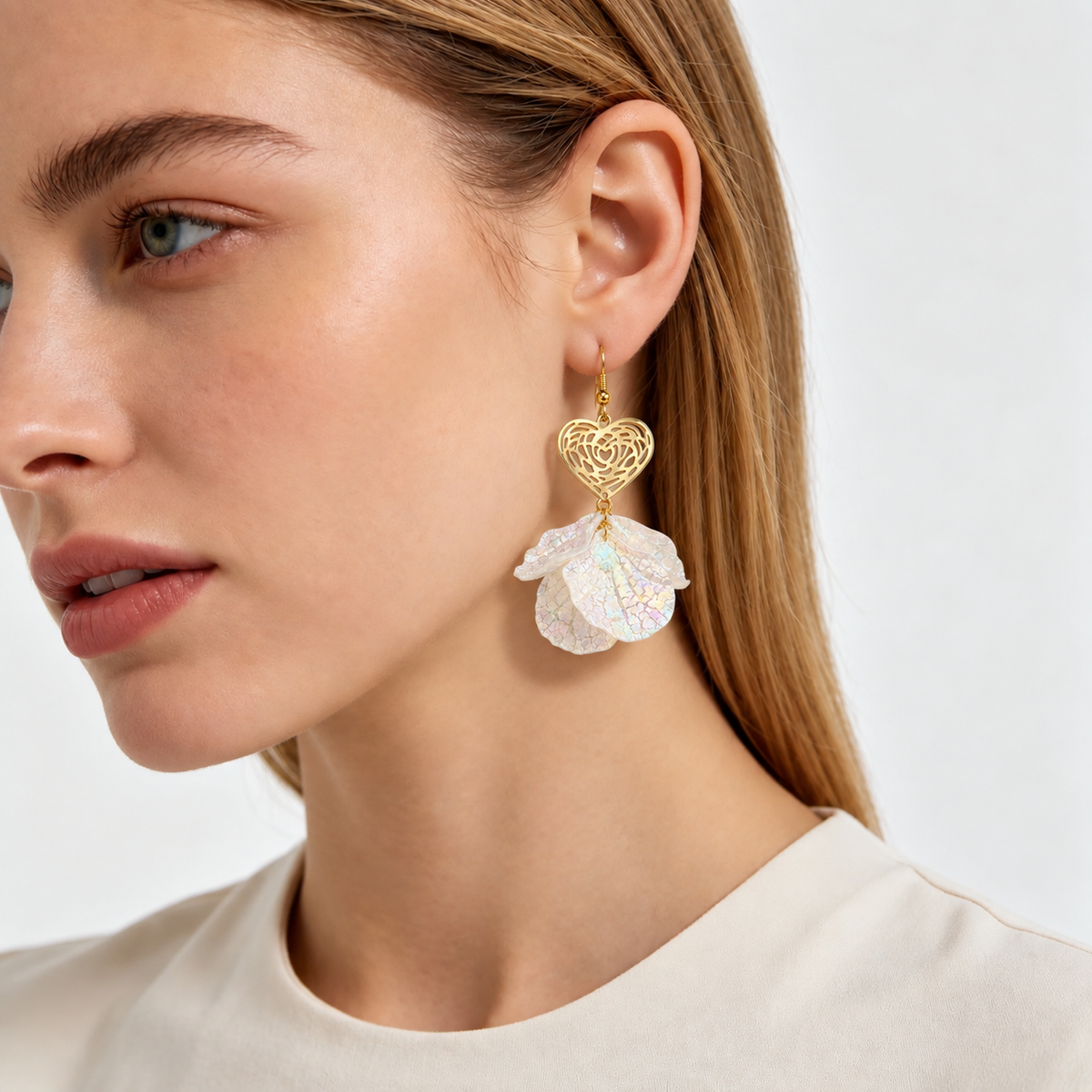 Iridescent Heart Earrings