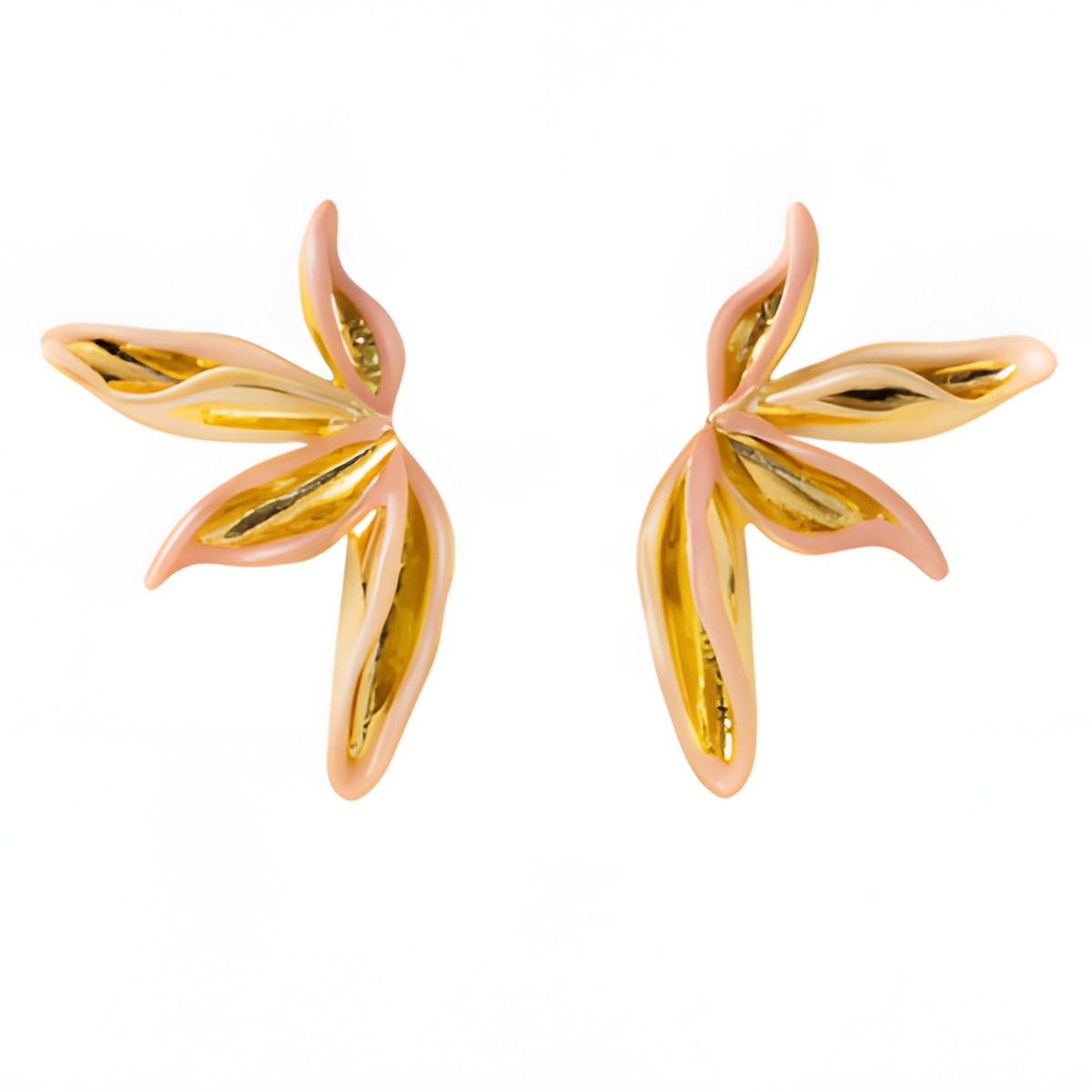 Rose Gold Leaf Earrings