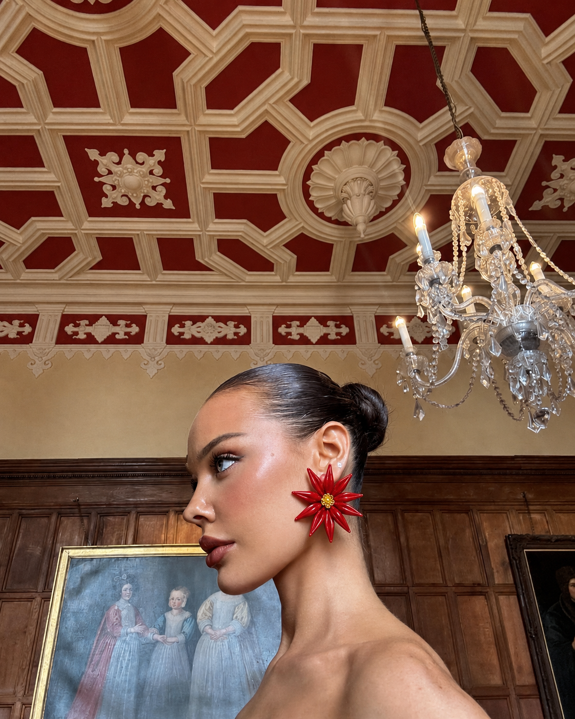 Red Flame Flower Earrings