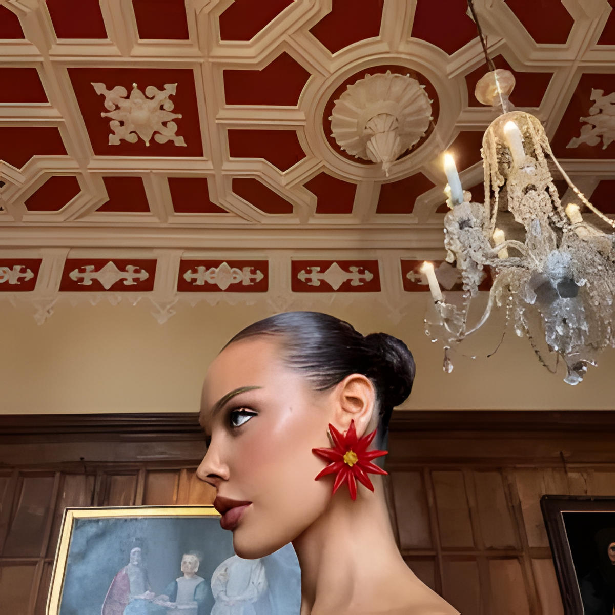 Red Flame Flower Earrings