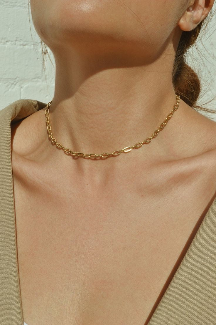 Golden Paperclip Chain Necklace