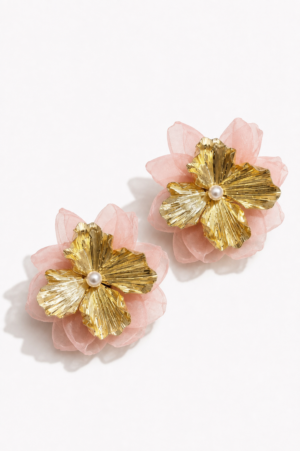 Pink Flower Earrings
