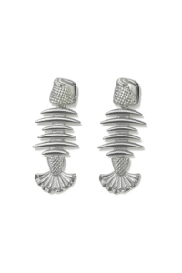 Silver fish earring