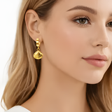 Golden Shell Hoop Earrings