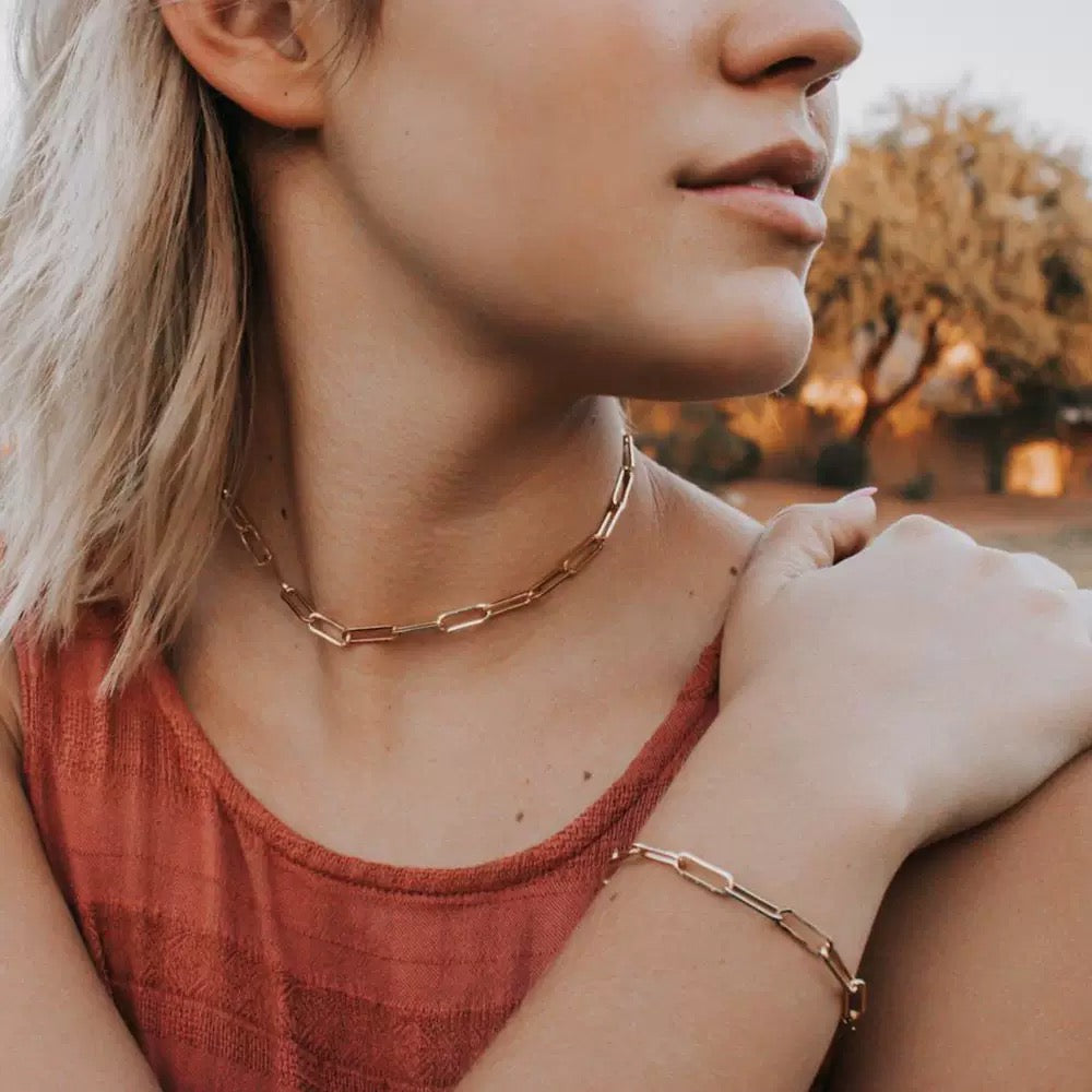 Golden Paperclip Chain Necklace