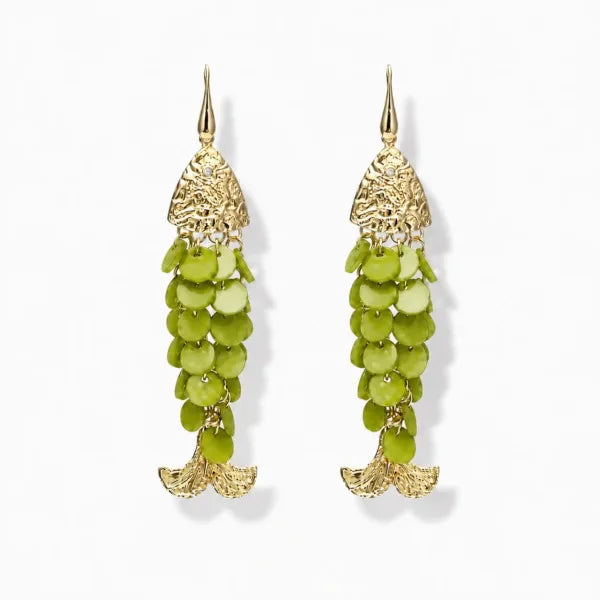 Olive Fish Earrings