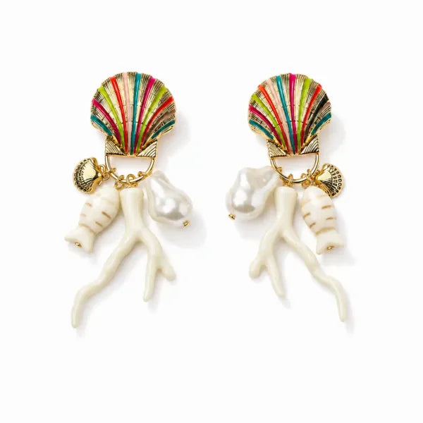 Pearl Coral Earrings
