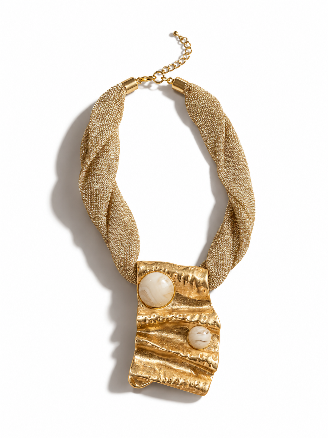 Golden Mesh Statement Necklace
