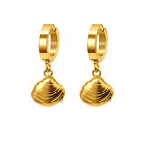 Golden Shell Hoop Earrings