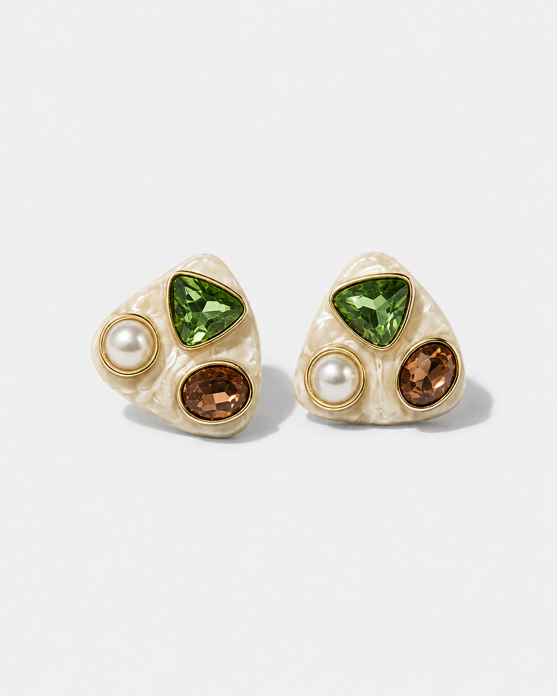 Green & Amber Gemstone Earrings