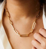 Golden Paperclip Chain Necklace