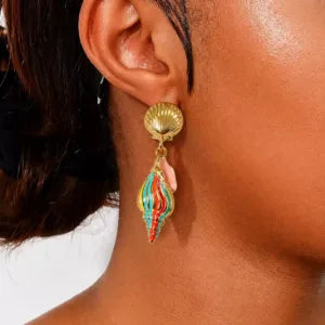 Rainbow Shell Earrings