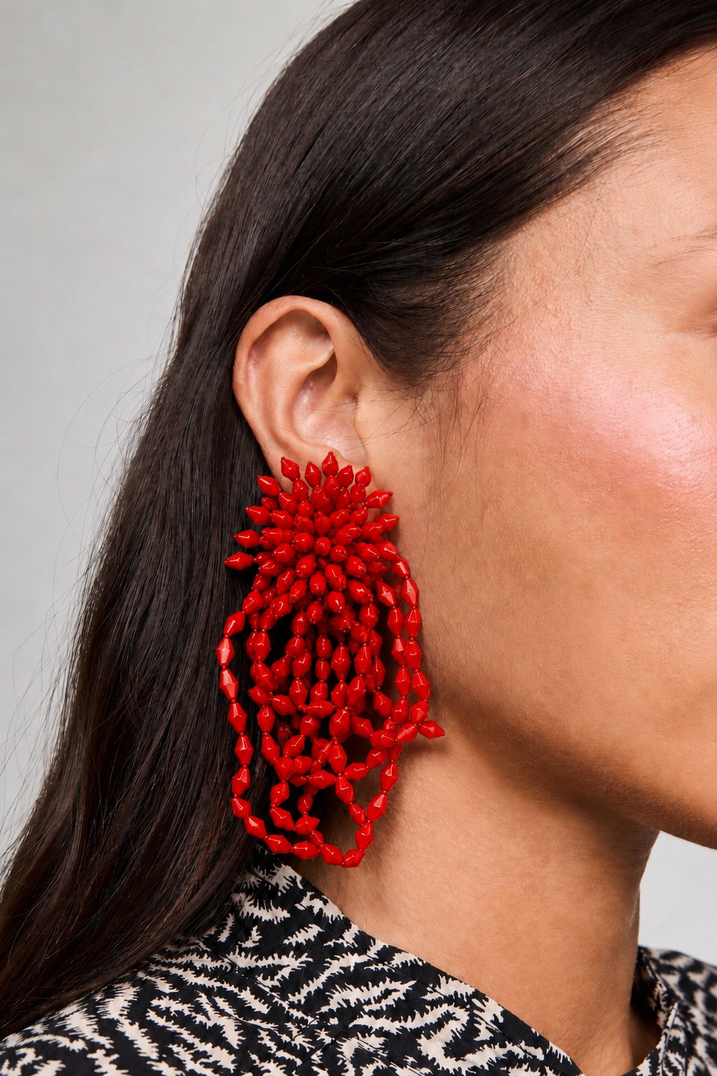 Red Tassel Earrings