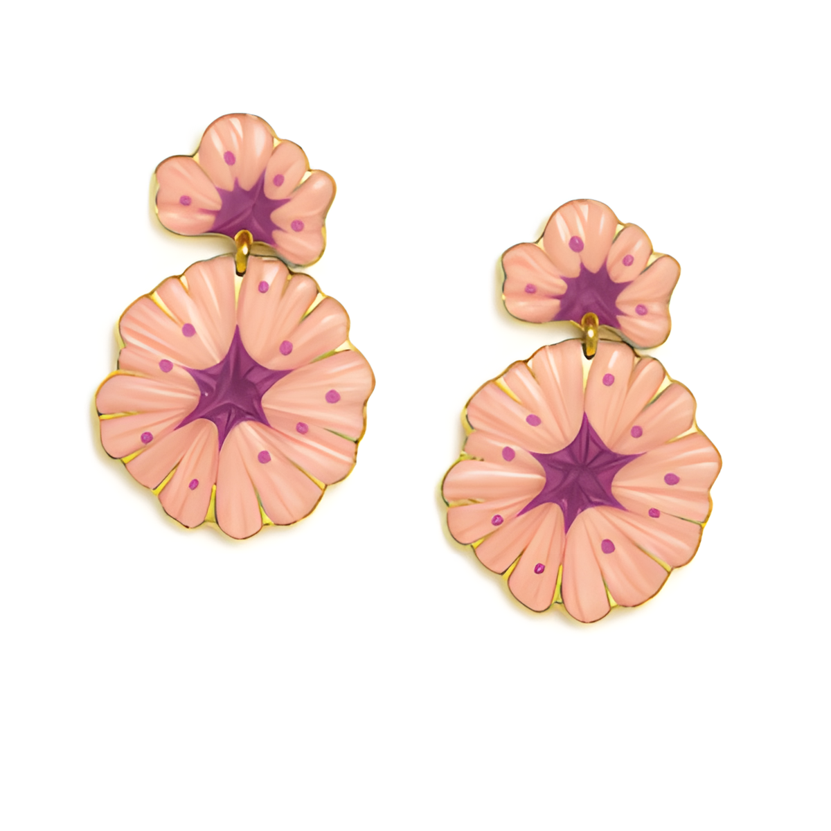 Coral Flower Earrings