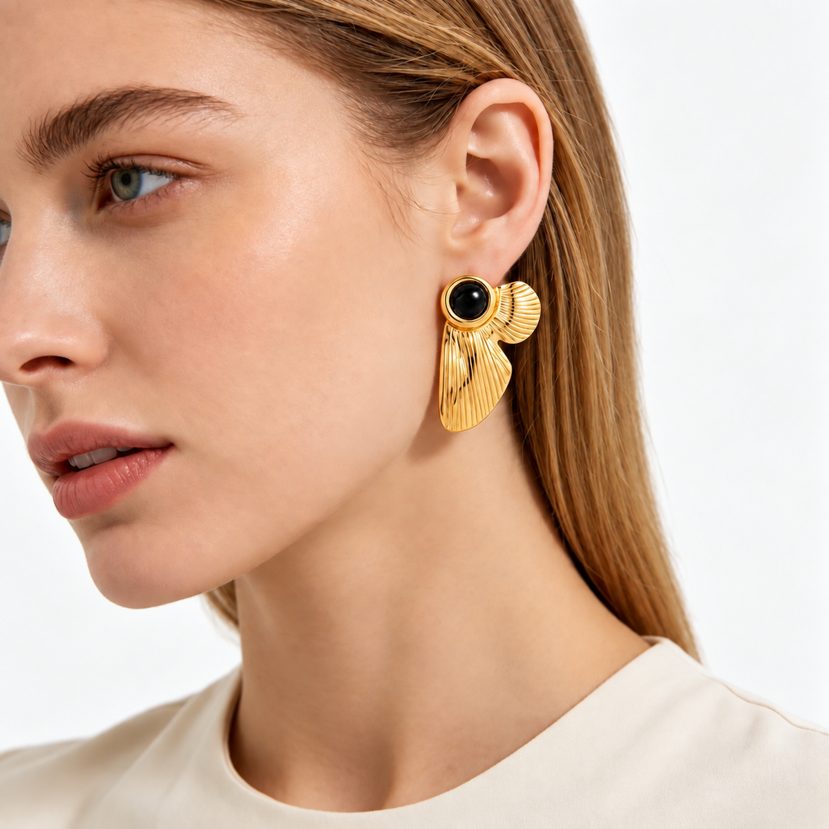 black aura earrings