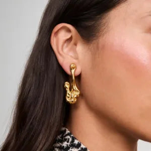Abstract Gold Earring