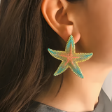 Green Starfish Earrings