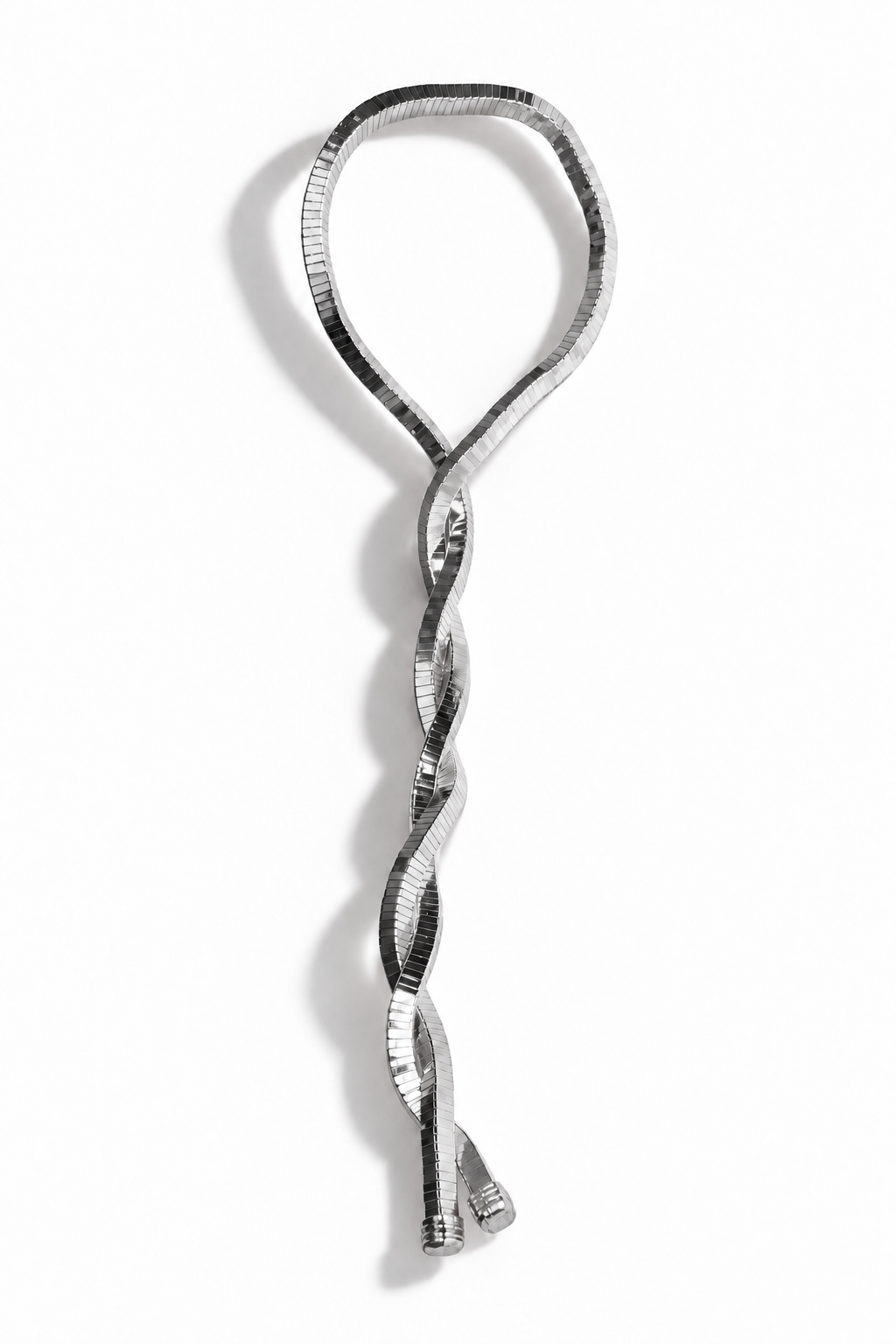 Silver Twist Snake Chain Necklace