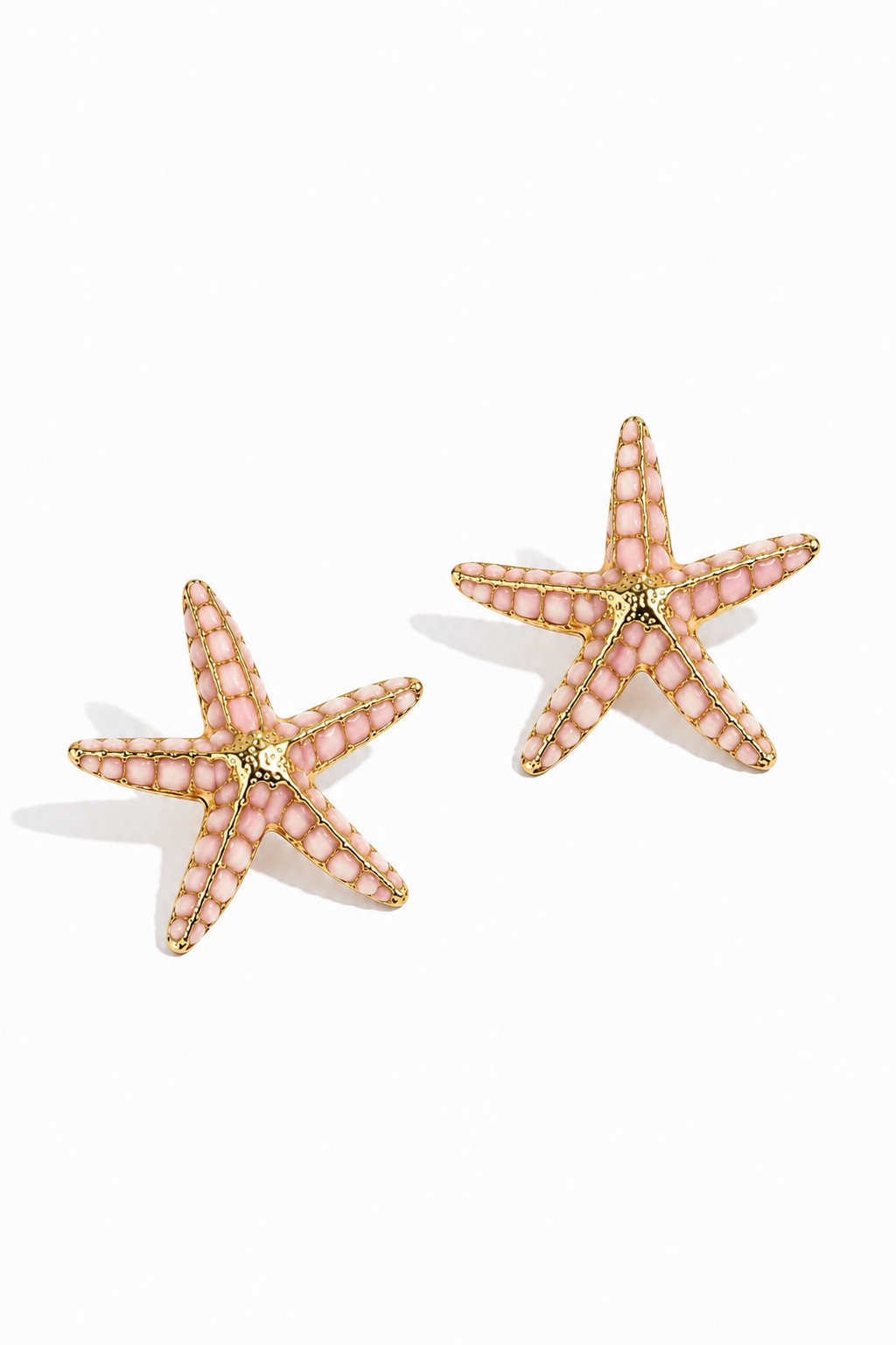 Pink Gold Starfish Earrings