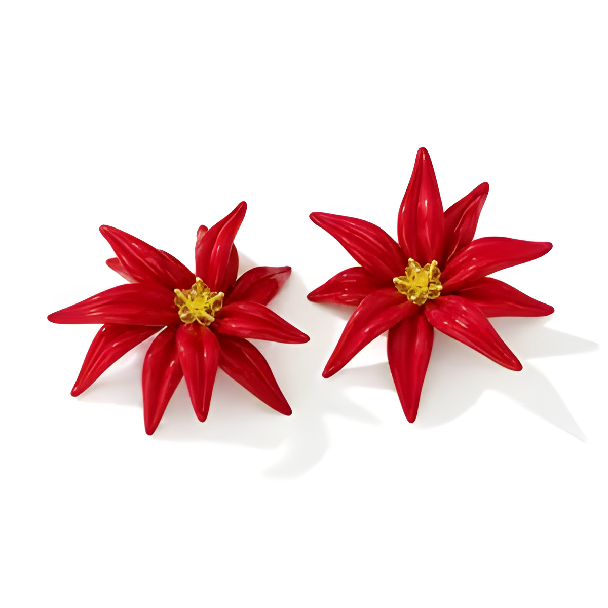Red Flame Flower Earrings